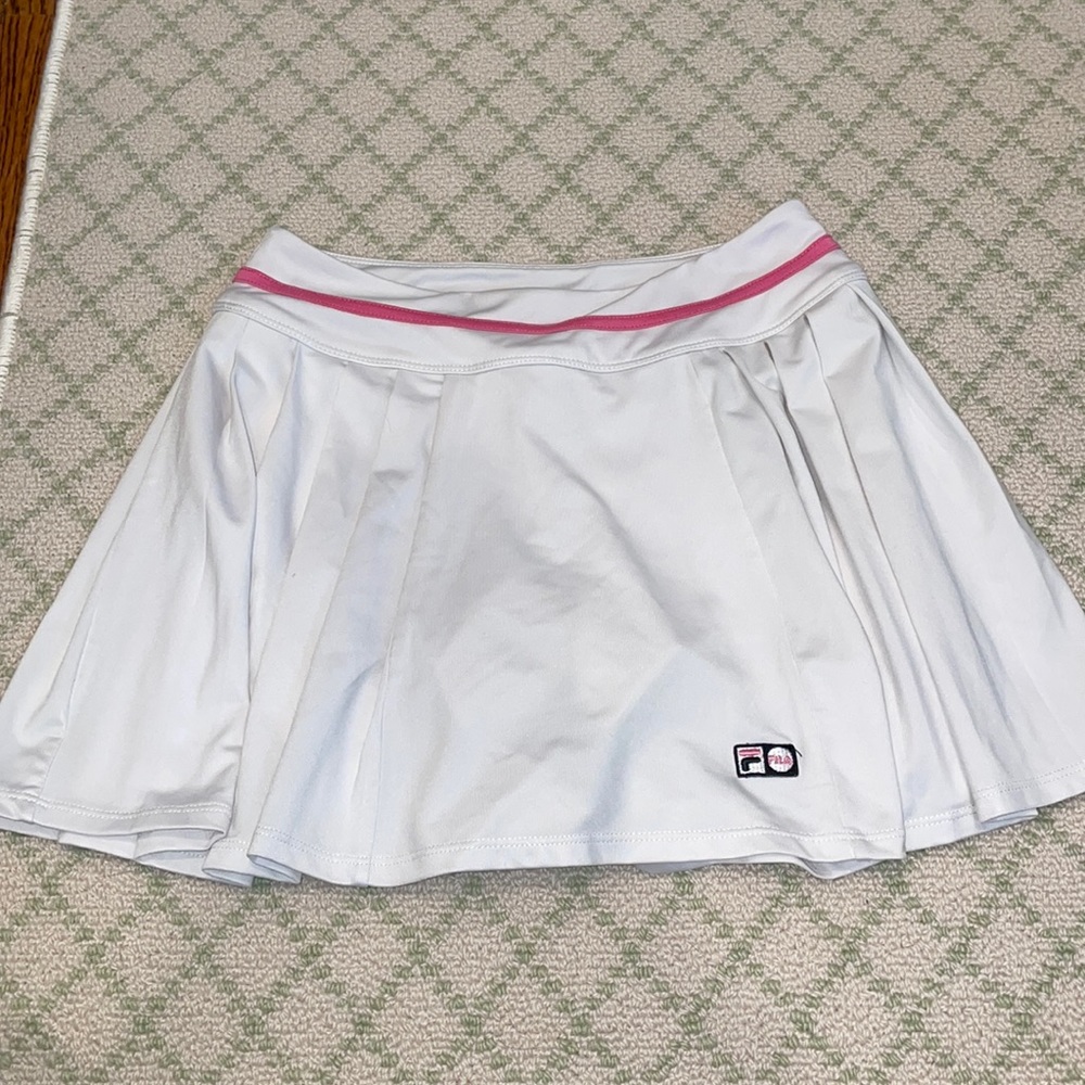 White Fila Pleated Tennis Skirt